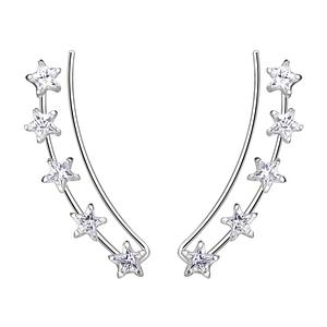 Wholesale 4mm Star Cubic Silver Zirconia Ear Climbers