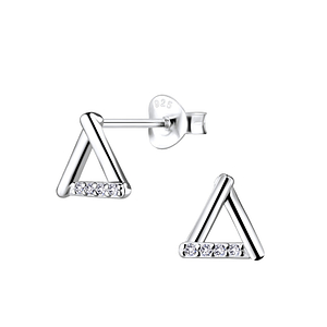 Wholesale Silver Triangle Stud Earrings