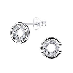 Wholesale Silver Circle Stud Earrings