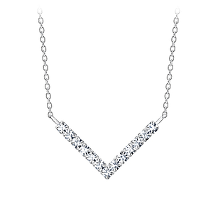 Wholesale Silver Chevron Necklace