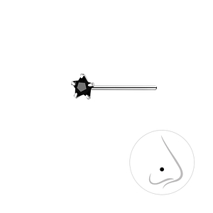 Wholesale 3mm Star Cubic Zirconia Silver Nose Stud