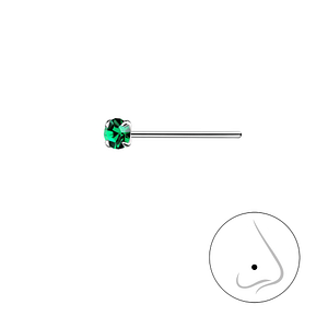 Wholesale 2.5mm Round Crystal Silver Nose Stud