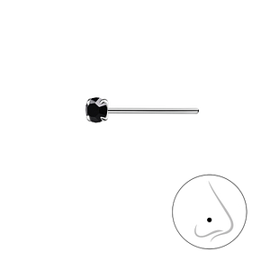 Wholesale 2.5mm Round Crystal Silver Nose Stud