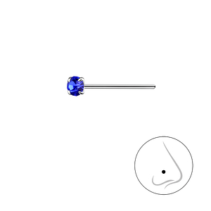 Wholesale 2.5mm Round Crystal Silver Nose Stud