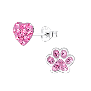 Wholesale Silver Dog Lovers Stud Earrings