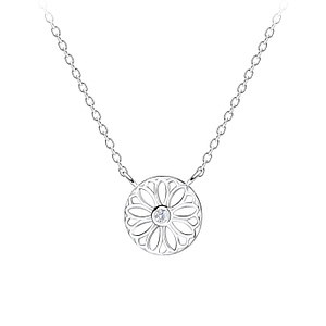 Wholesale Silver Flower Necklace