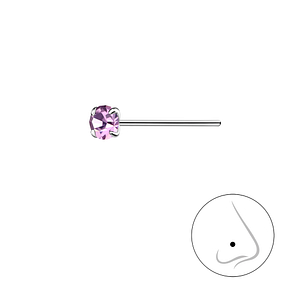 Wholesale 3mm Round Crystal Silver Nose Stud