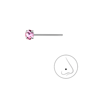 Wholesale 3mm Round Crystal Silver Nose Stud