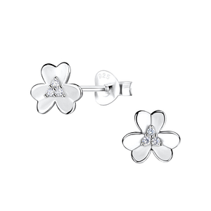 Wholesale Silver Flower Stud Earrings