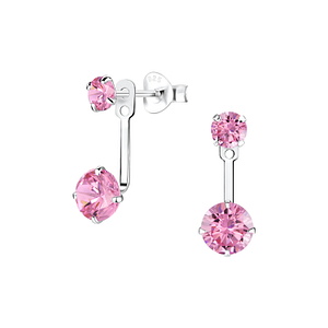 Wholesale Silver Double Round Ear Jacket