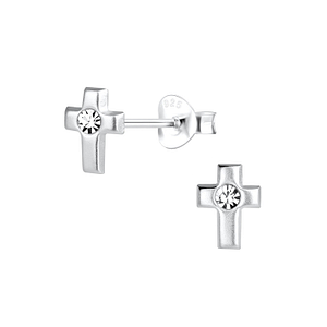 Wholesale Silver Cross Stud Earrings
