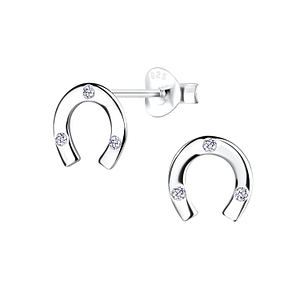 Wholesale Silver Horseshoe Stud Earrings