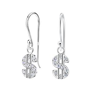 Wholesale Silver Dollar Sign Earrings