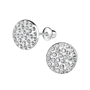 Wholesale Silver Round Screw Back Bullet Earrings