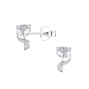 Wholesale Silver Fox Stud Earrings