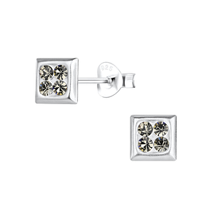 Wholesale Silver Square Stud Earrings
