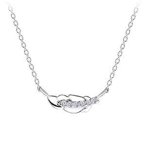Wholesale Silver Feather Necklace