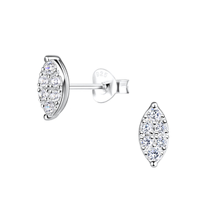 Wholesale Silver Marquise Stud Earrings 