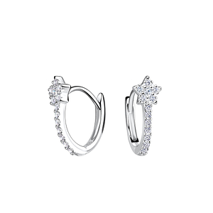 Wholesale Silver Star Huggie Earrings
