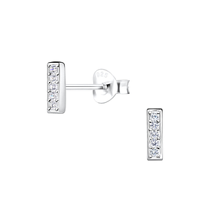 Wholesale Silver Bar Stud Earrings