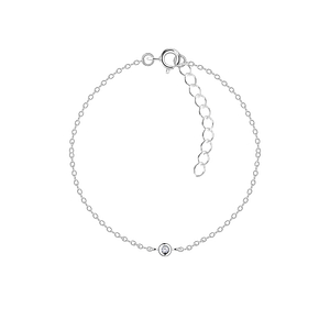 Wholesale Silver Single Stone Bracelet
