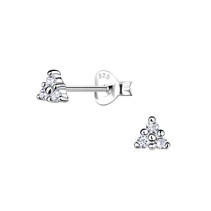 Wholesale Silver Triangle Stud Earrings