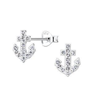 Wholesale Silver Anchor Stud Earrings