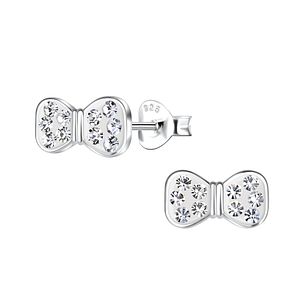 Wholesale Silver Bow Stud Earrings
