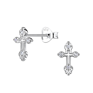 Wholesale Silver Cross Stud Earrings