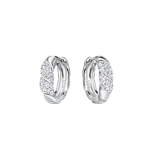 Wholesale Silver Twisted Huggie Earrings