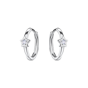 Wholesale Silver Star Huggie Earrings