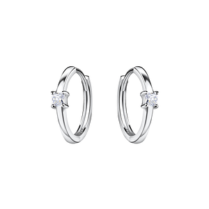 Wholesale Silver Square Huggie Earrings