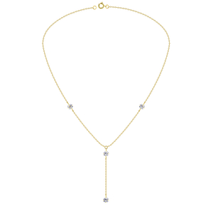 Wholesale 5mm Round Cubic Zirconia Silver Hanging Chain Necklace