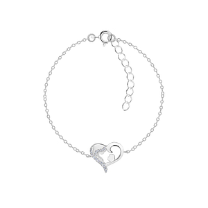 Wholesale Silver Mother and Baby Heart Bracelet