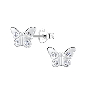 Wholesale Silver Butterfly Stud Earrings