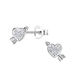 Wholesale Silver Heart Stud Earrings