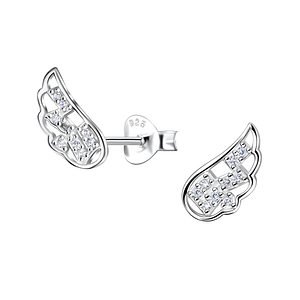 Wholesale Silver Wing Stud Earrings