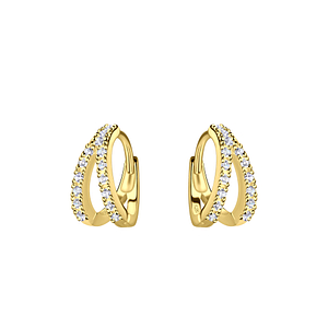 Wholesale Silver Double Line Huggie Earrings