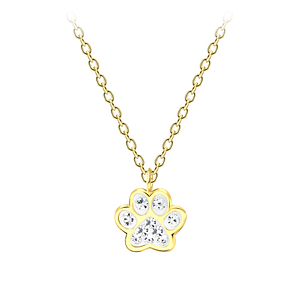 Wholesale Silver Paw Print Necklace