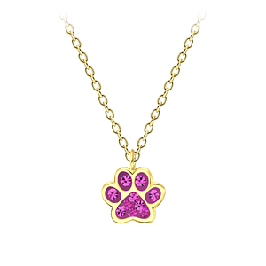 Wholesale Silver Paw Print Necklace