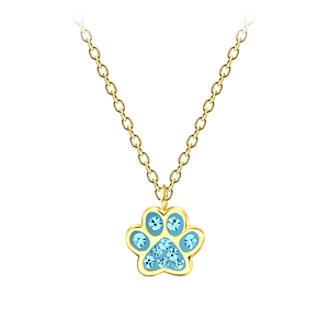 Wholesale Silver Paw Print Necklace
