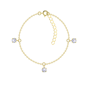 Wholesale 4mm Round Cubic Zirconia Silver Bracelet