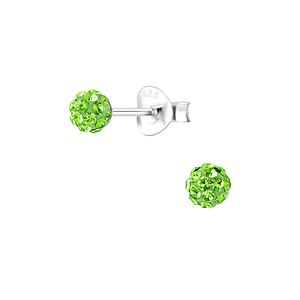 Wholesale Silver 4mm Crystal Ball Stud Earrings