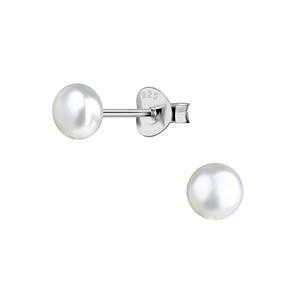 Wholesale 5mm Fresh Water Pearl Silver Stud Earrings