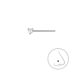 Wholesale Silver Heart Nose Stud