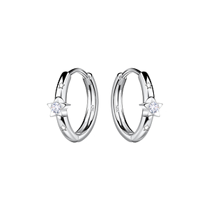 Wholesale 11mm Silver Star Huggie Earrings