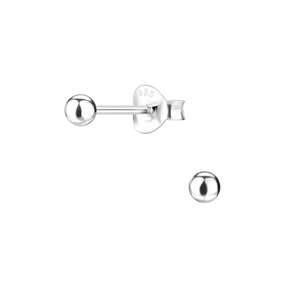 Wholesale 3mm Silver Ball Stud Earrings