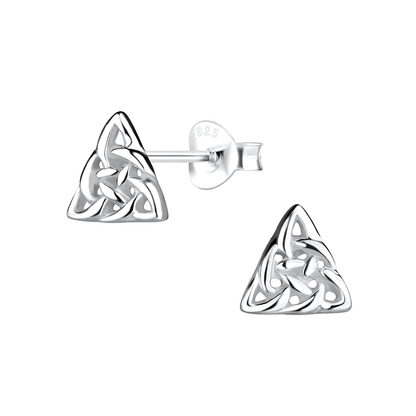 Wholesale Silver Celtic Triangle Stud Earrings