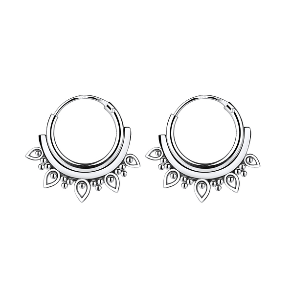 Wholesale 10mm Silver Bali Hoops