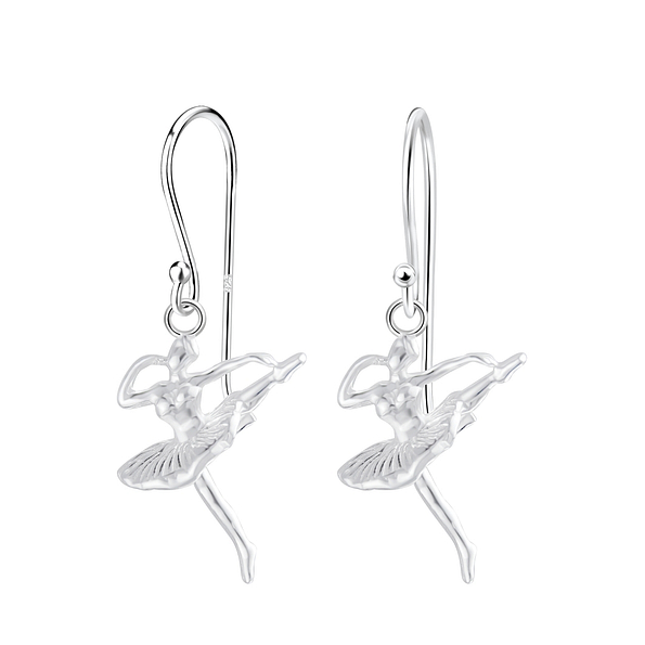 Wholesale Silver Ballet Dancer Earrings